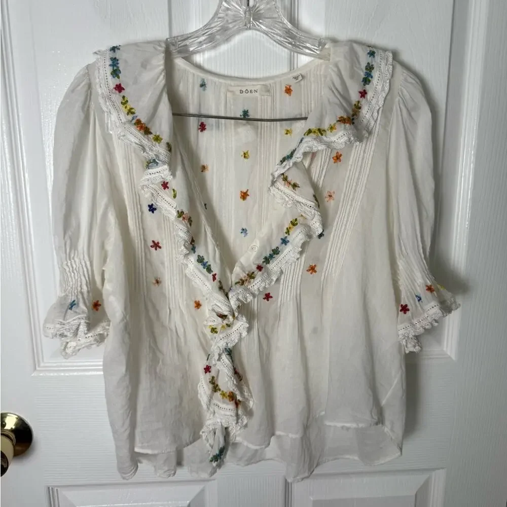 Doen Hettie Top in Sea Salt M - Picture 2 of 12